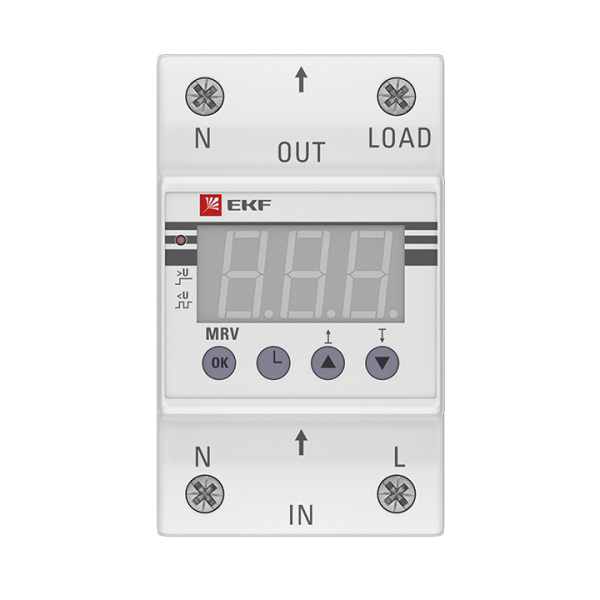 Реле напряжения 1ф 40А 3мод MRV EKF ЖКИ