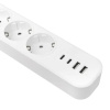 Удлинитель 5-мест 1,5м ПВС 3*1,5 белый выкл EKF  2USB 2,4А+2USBtype-С