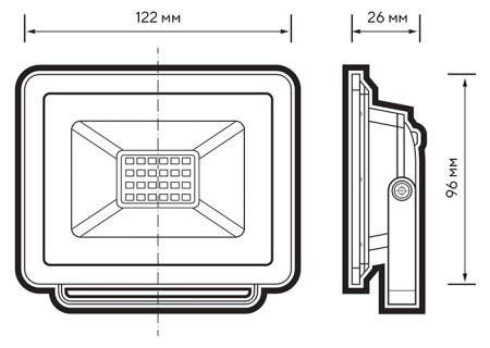 Прожектор свд 20Вт 6500К 1800лм черный IP65 110° Jazzway низковольтный 12-48V