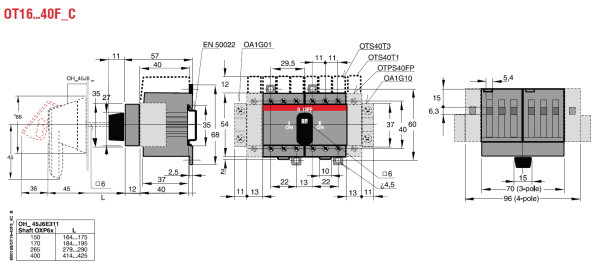 Рубильник 3Р 16А перекидной OT16F3С ABB 