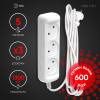 Удлинитель 2-мест 3м ПВС 3*0,75 белый ЭРА  Greenline