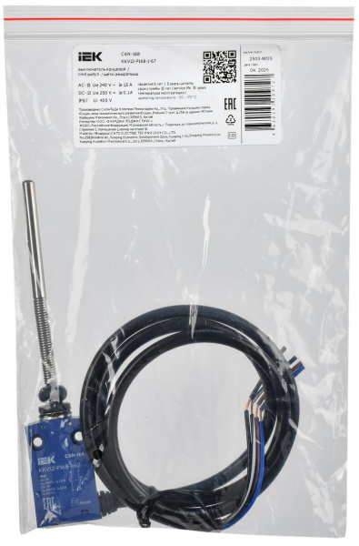 Выключатель концевой пружинный стержень IP67 C6N-168 IEK с метал. наконечником