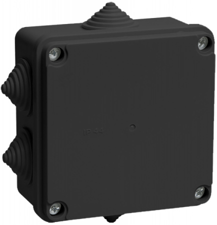 Коробка 100*100*50 квадрат черный IP44 КМ41233 
