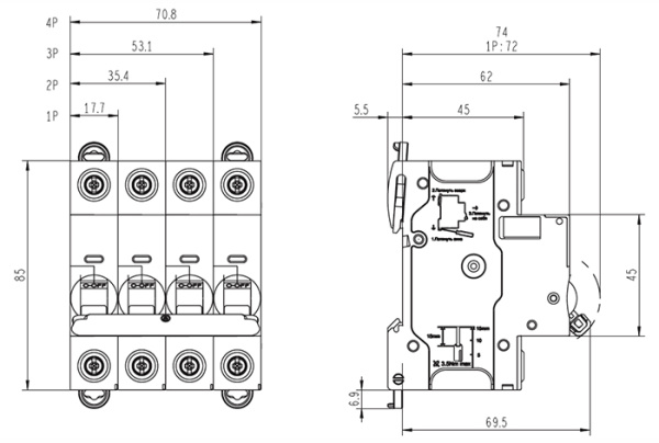 Автомат 3Р 63А C 6кА S9FN Systeme Electric Systeme9 