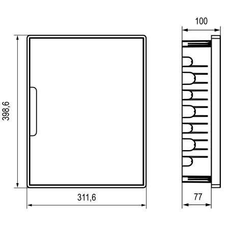 Бокс 24мод встраиваемый  белый белая дверь IP40 FRAME DKC ДЛЯ ПОЛЫХ СТЕН