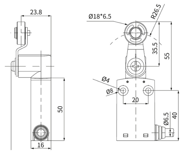 Выключатель концевой рычаг с метал. роликом IP67 C6N-105 IEK