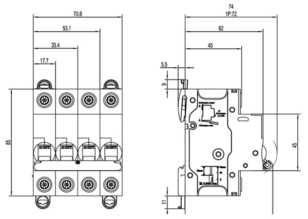 Выключатель нагрузки 3Р 25А S9S Systeme Electric Systeme9