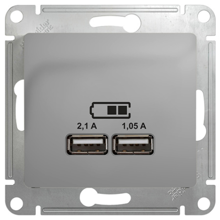 Глосса алюминий розетка USB скрытая 2-ая  