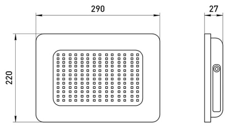 Прожектор свд 150Вт 4000К 15000лм черный IP65 120° Стандарт ЭРА 