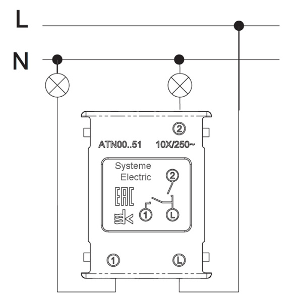 AtlasDesign грифель выключатель 2кл скрытая 10А IP20 