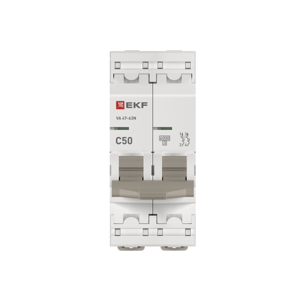 Автомат 2Р 50А C 6кА ВА47-63N EKF PROxima 