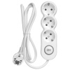 Удлинитель 3-мест 3м ПВС 3*1,5 белый выкл IEK  UNO